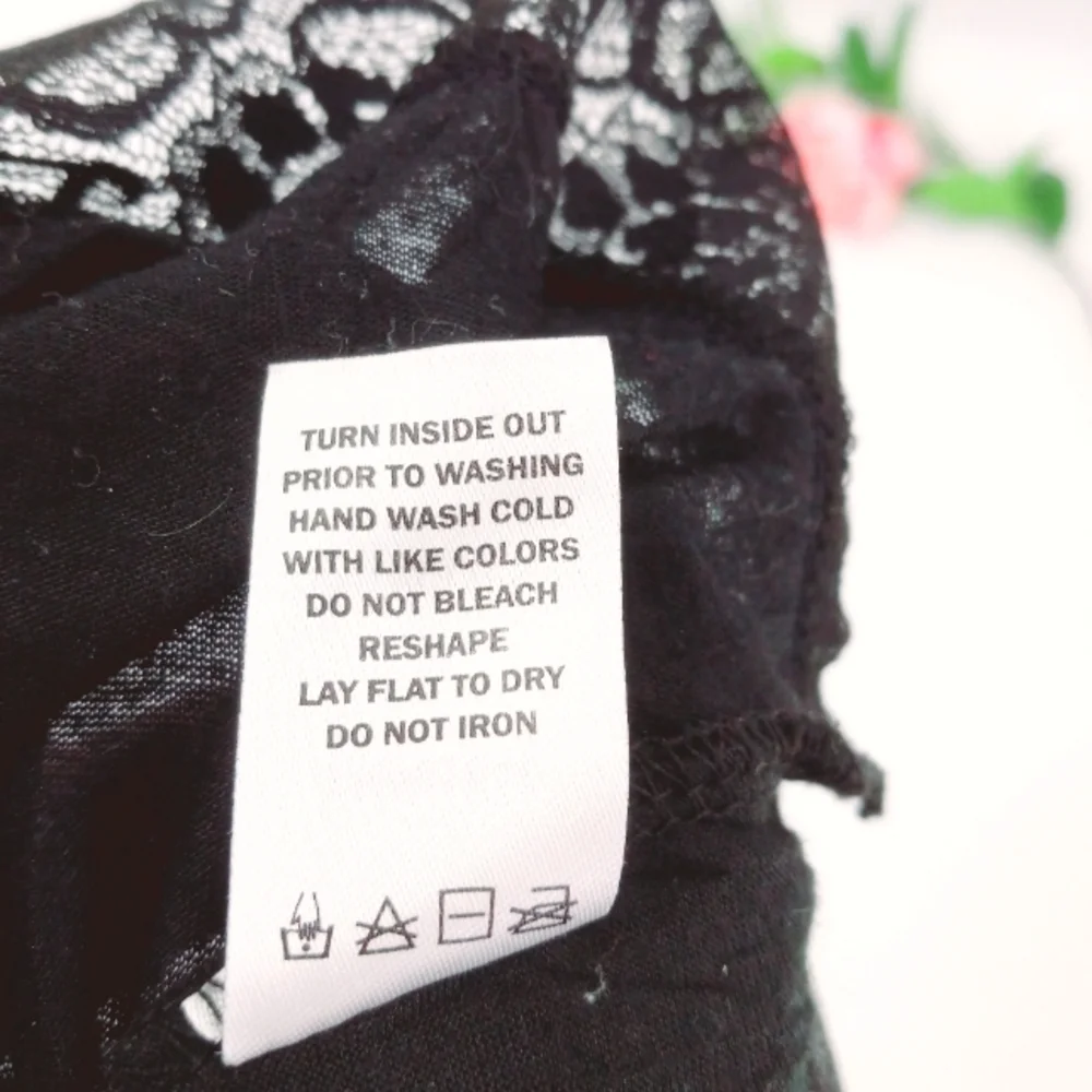 VANITY Y2k Glitter Accented Lace Trim Black Crinkled Stretch Fabric Cami M - Picture 9 of 10